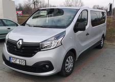 Transfer from Budapest airport to City center. Renault Trafic